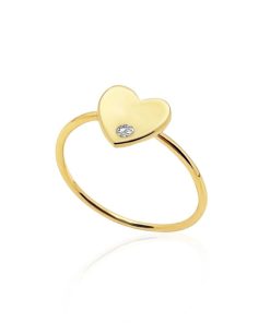 Joyas Nicols | Anillo Coraz N Diamante Oro Amarillo Always