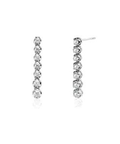 Joyas Nicols | Pendientes Diamantes Largos 0.98Ct Riviere Oro Blanco