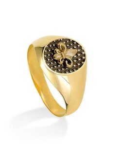 Joyas Nicols Anillos De Hombre Sellos | Sello Oro Flor De Lis