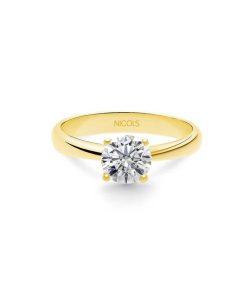 Joyas Nicols Anillos De Compromiso Solitario | Anillo Compromiso Frida Oro Amarillo (18Kt) Con Diamante 0.10-0.50Ct