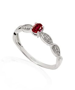 Joyas Nicols Anillos De Compromiso Rojo | Anillo Rubi Wave